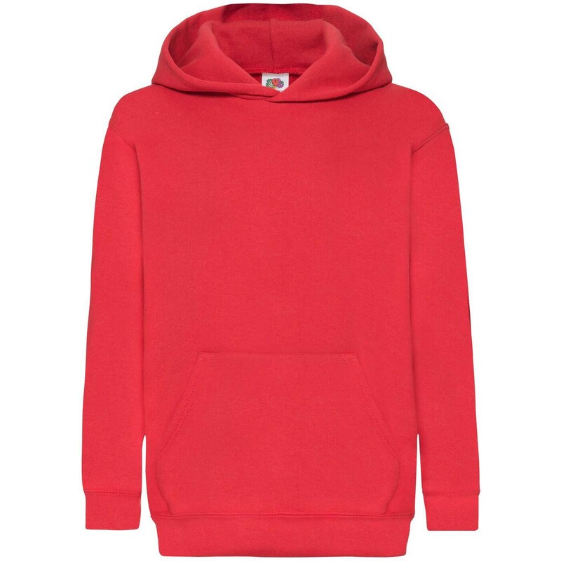 Red children's sweatshirt Classic kangaroo Fruit of the Loom