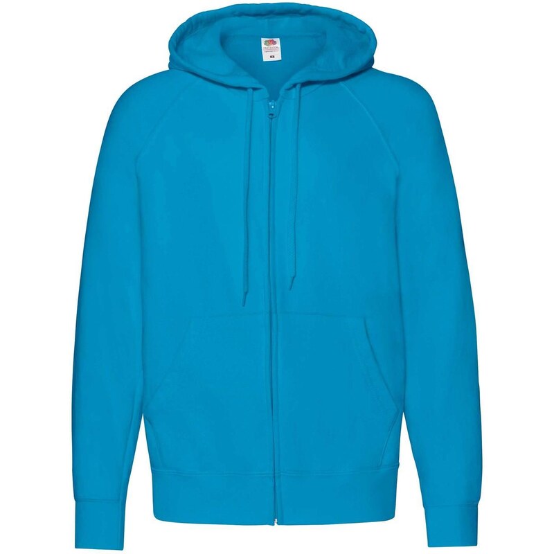 Blue Mens Hoodie Lightweight Zip Thru Hooded Sweat Fruit of the