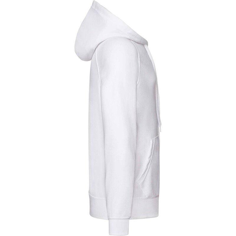 White Men's Hoodie Lightweight Zip Thru Hooded Sweat Fruit of the Loom