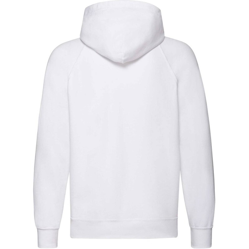 White Men's Hoodie Lightweight Zip Thru Hooded Sweat Fruit of the Loom