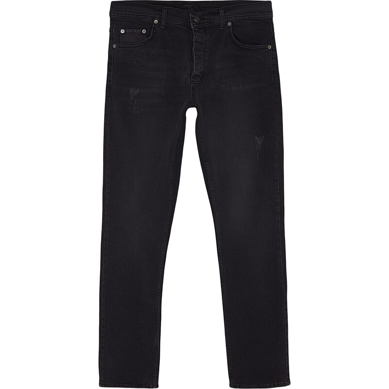 Trendyol Anthracite Slim Fit Rake Destroyed Jeans Jeans