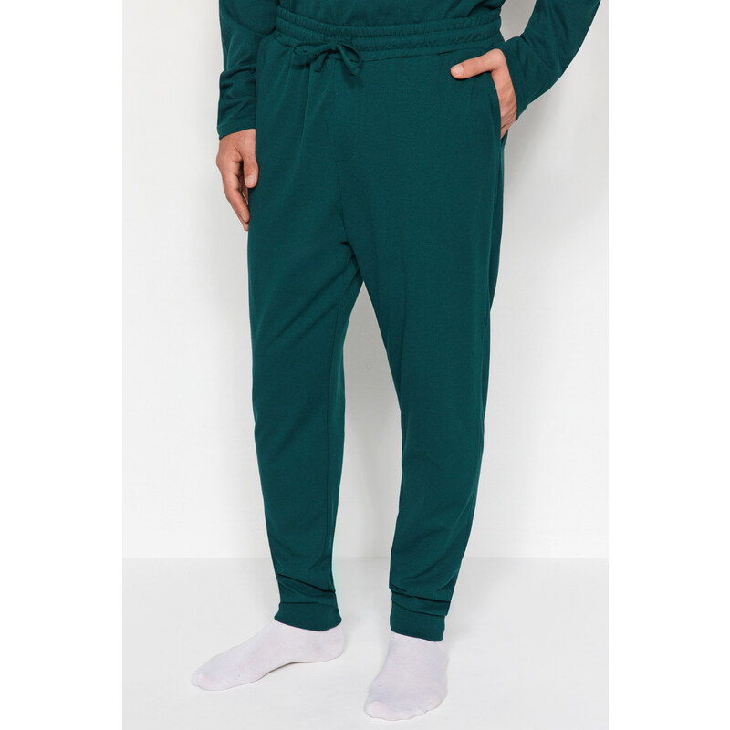 Trendyol Green Regular Fit Printed Knitted Pajamas Set