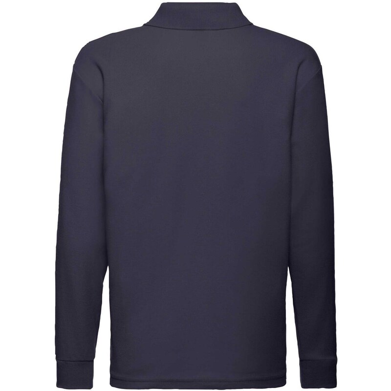 Navy blue long sleeve polo shirt Fruit of the Loom