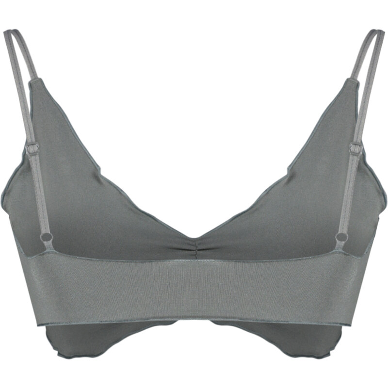 Trendyol Grey Seamless/Seamless Capless Bralette Knitted Bra