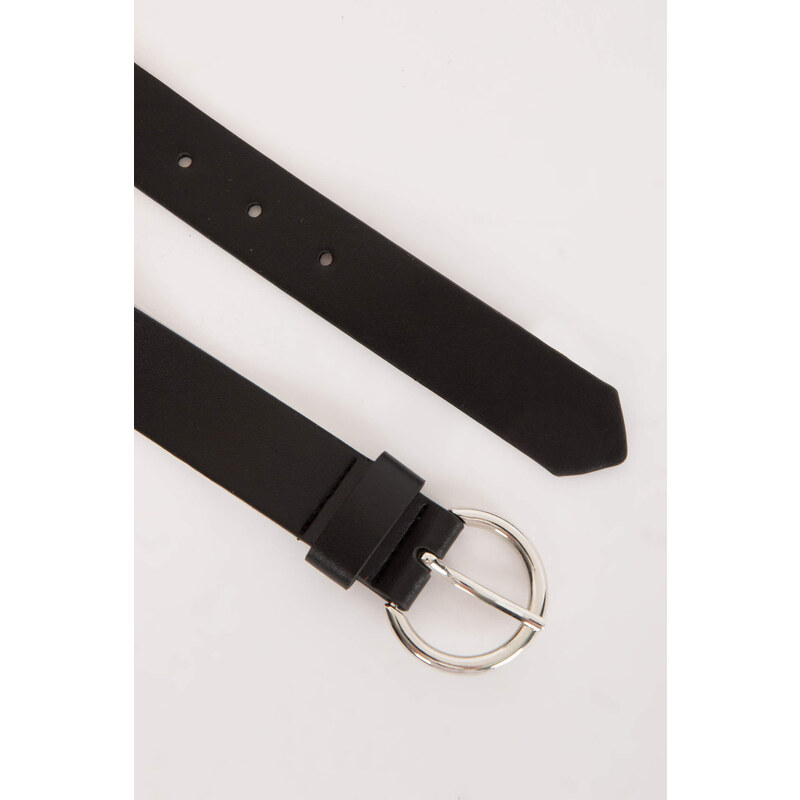 DEFACTO Woman Oval Buckle Faux Leather Classic Belt