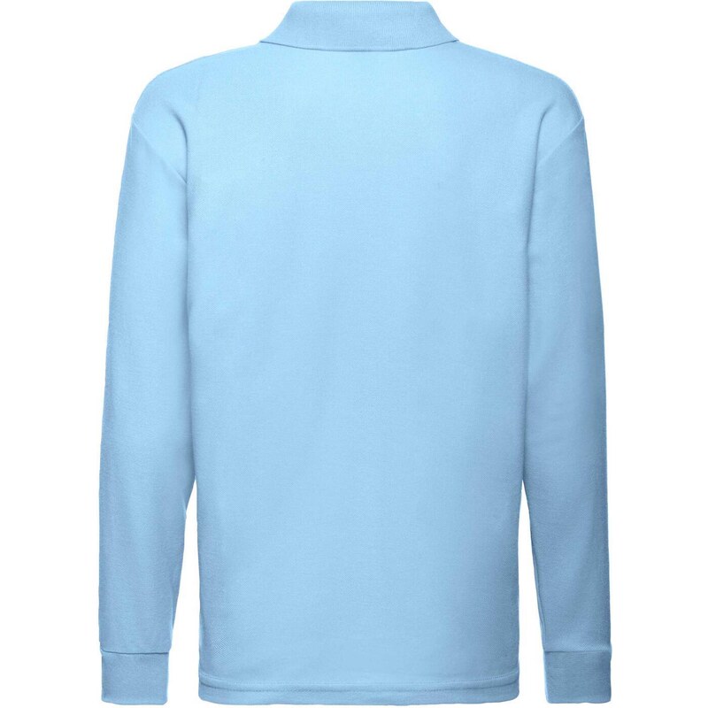 Blue Long Sleeve Polo Shirt Fruit of the Loom