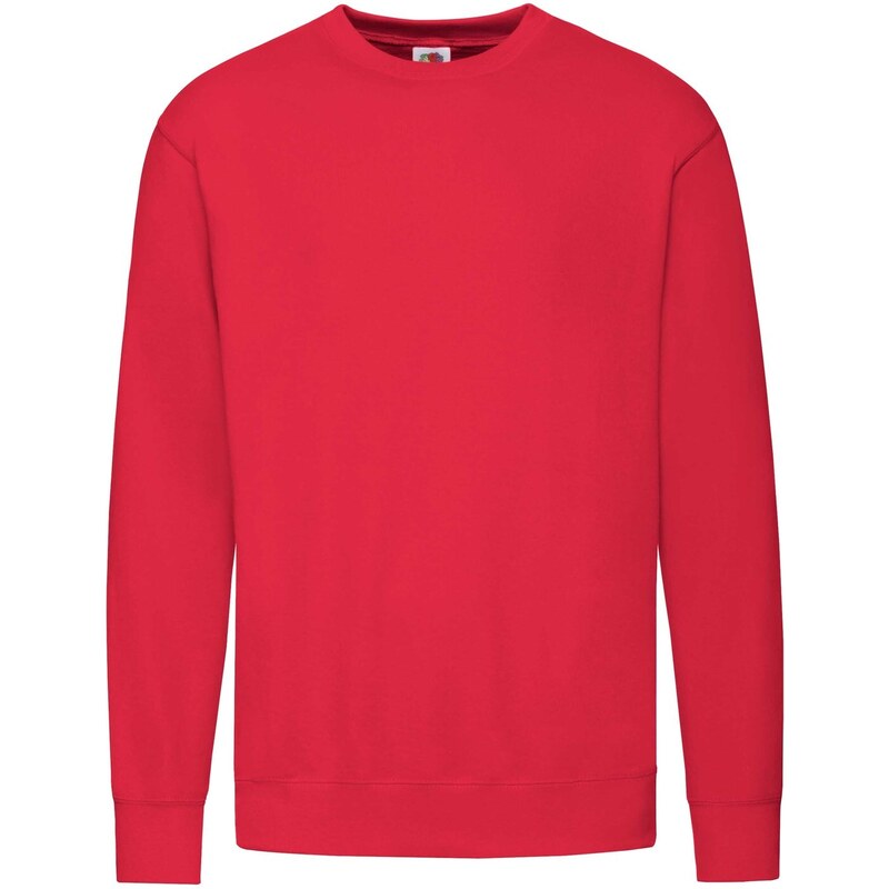 Red Men's Sweatshirt Lightweight Set-in-Sweat Sweat Fruit of the Loom