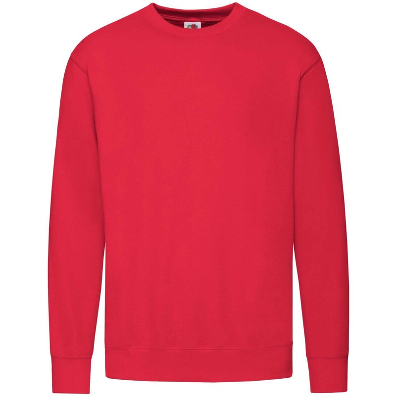 Red Men's Sweatshirt Lightweight Set-in-Sweat Sweat Fruit of the Loom