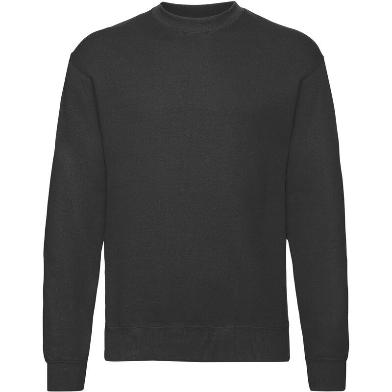Mens Black Sweatshirt Set-in Sweat Fruit of the Loom