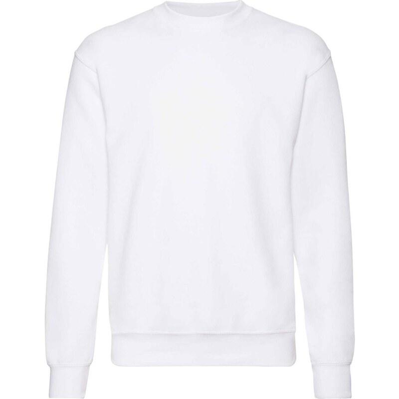 Mens White Sweatshirt Set-in Sweat Fruit of the Loom