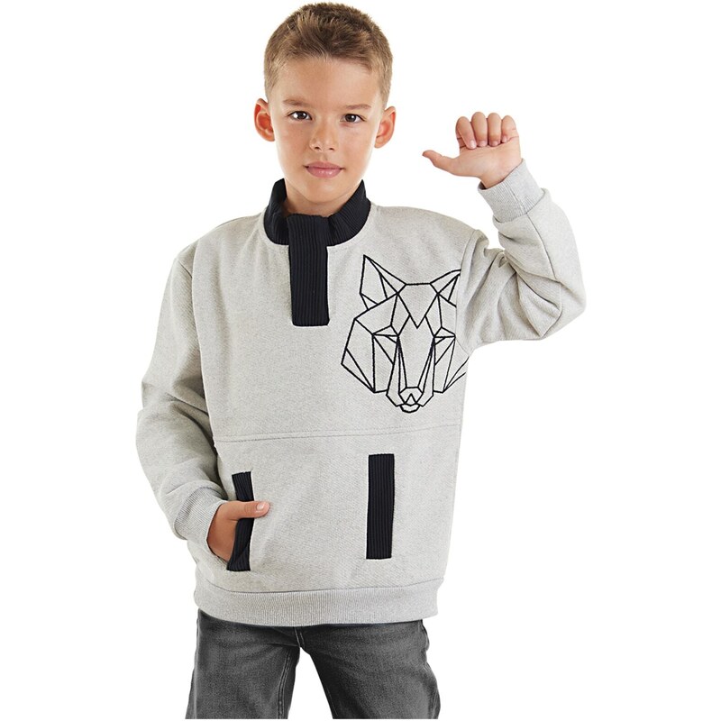 mshb&g Wolf Boy Gray Sweatshirt