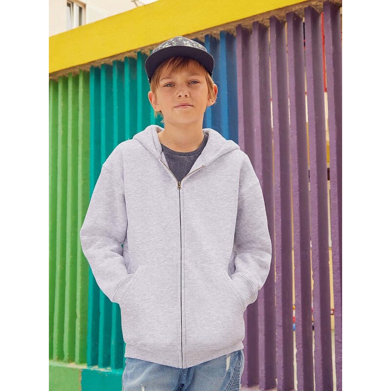 Szara bluza dziecięca z kapturem Zip Through Hooded Sweat Fruit