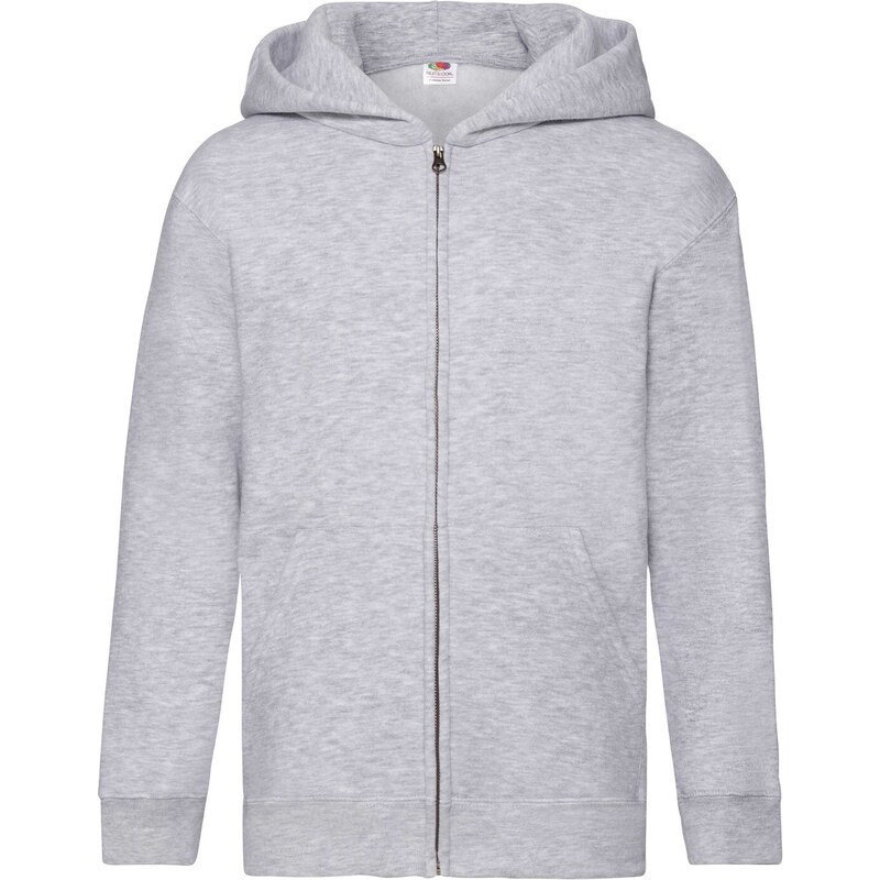 Szara bluza dziecięca z kapturem Zip Through Hooded Sweat Fruit of the Loom