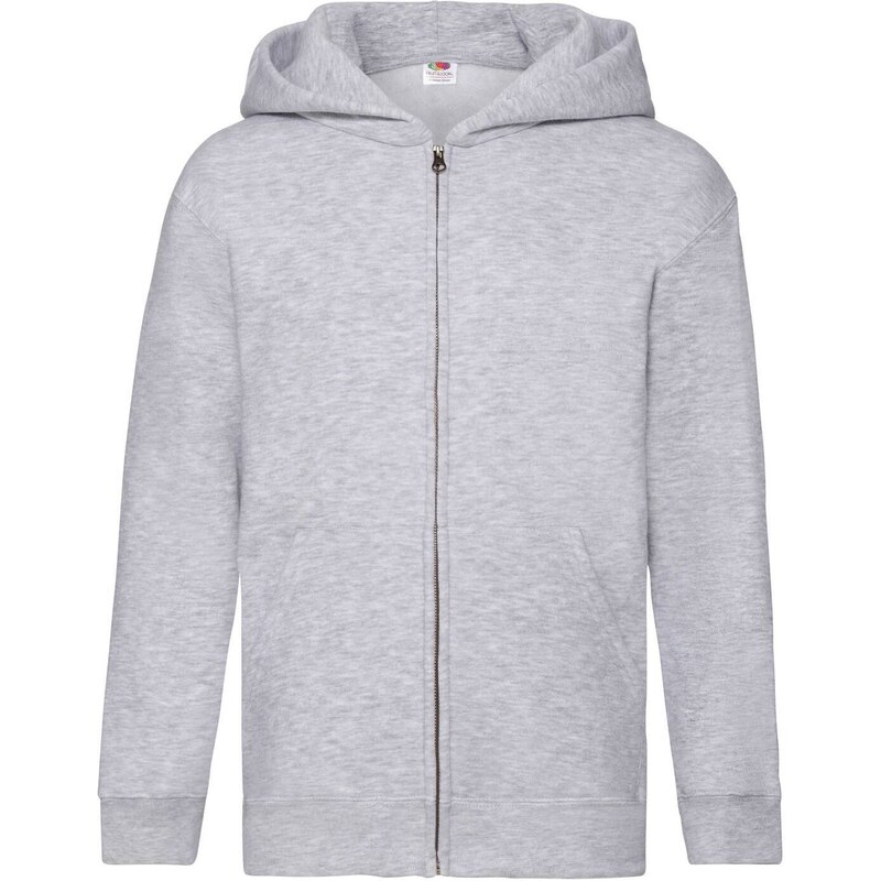 Szara bluza dziecięca z kapturem Zip Through Hooded Sweat Fruit of the Loom