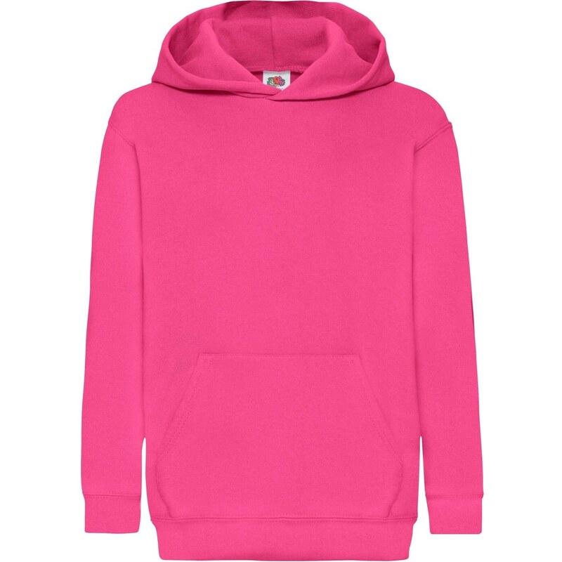 Pink children's sweatshirt Classic kangaroo Fruit of the Loom