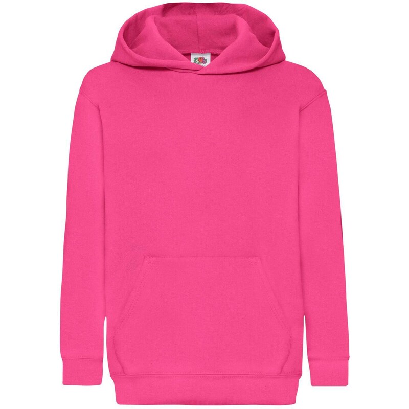 Pink children's sweatshirt Classic kangaroo Fruit of the Loom