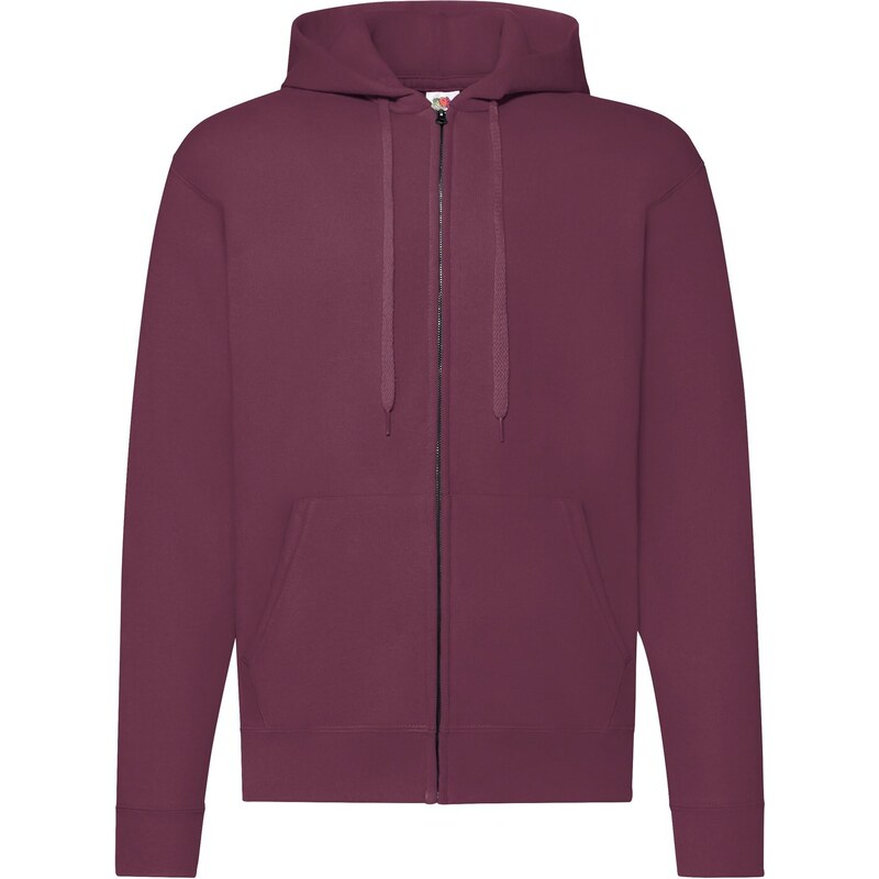 Burgundy Zippered Hoodie Classic Fruit of the Loom