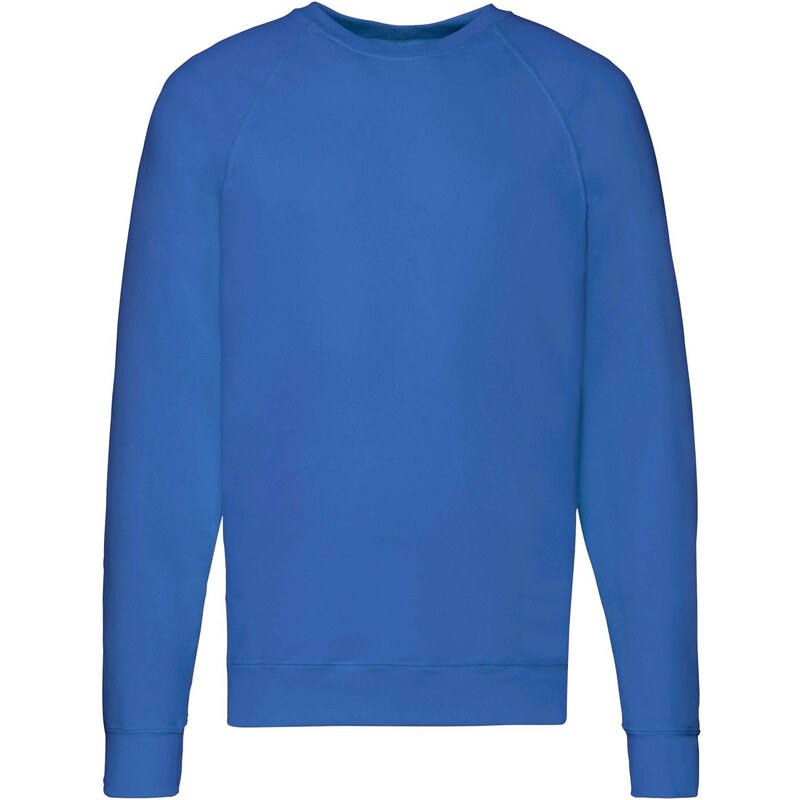 Blue Mens Sweatshirt Lightweight Raglan Sweat Fruit of the Loom