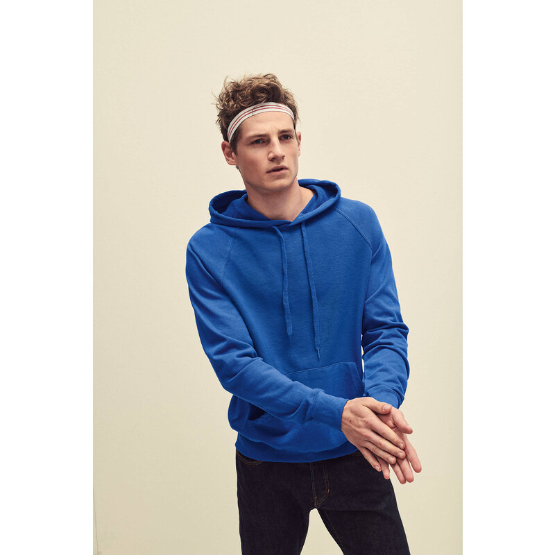 Blue Men's Hooded Hoodie Sweat Fruit of the Loom