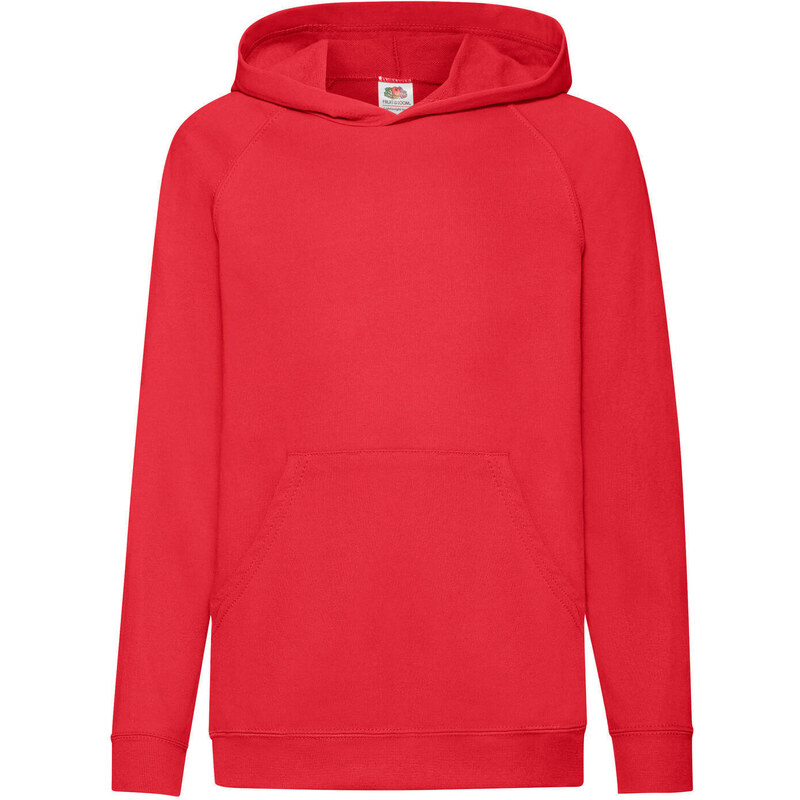 Red children's hoodie Fruit of the Loom