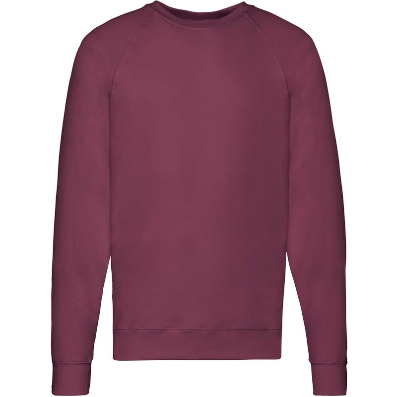 Burgundy mens sweatshirt Lightweight Raglan Sweat Fruit of the