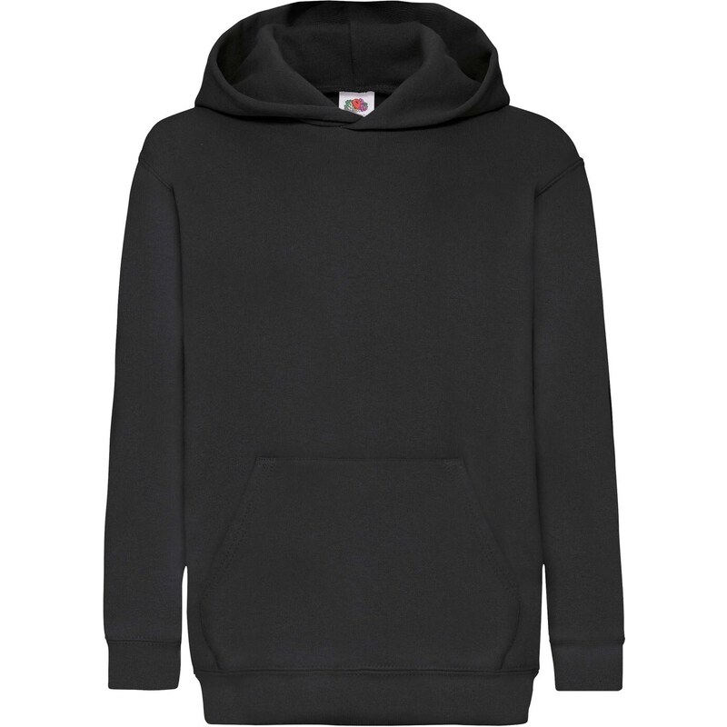 Black childrens sweatshirt Classic kangaroo Fruit of the Loom