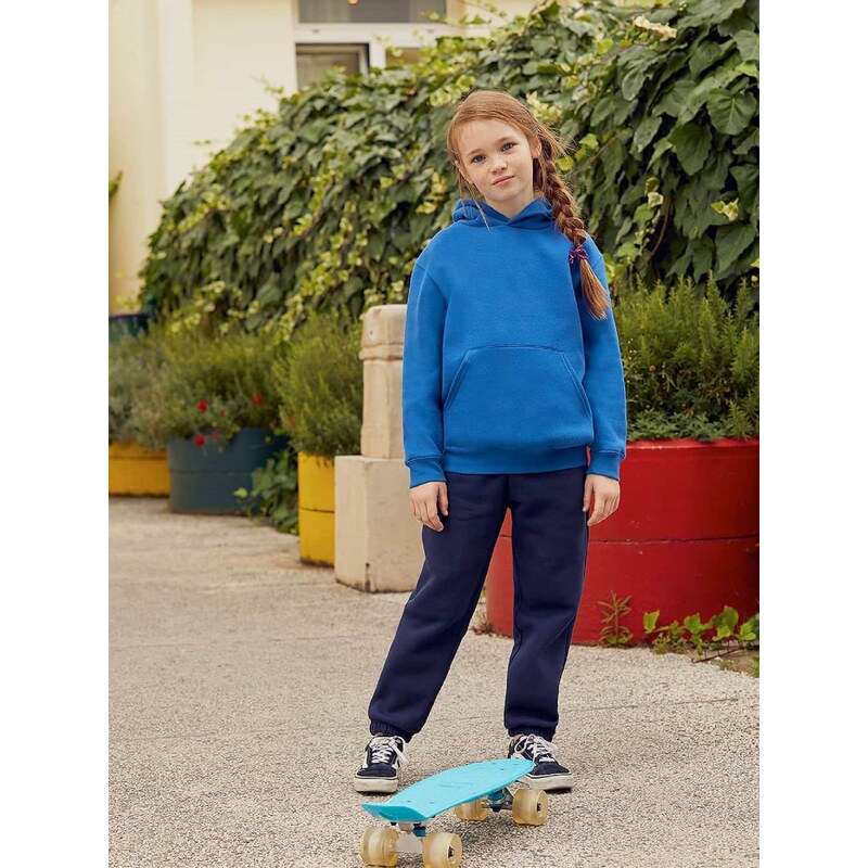 Niebieska bluza dziecięca Hooded Sweat Fruit of the Loom