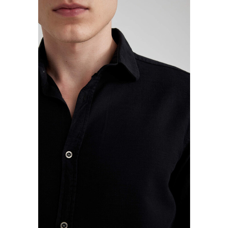 DEFACTO Slim Fit Cotton Long Sleeve Shirt