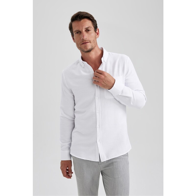 DEFACTO Slim Fit Long Sleeve Shirt