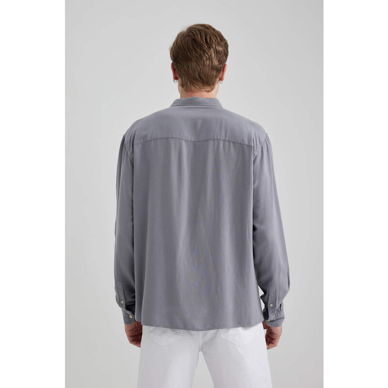 DEFACTO Regular Fit linen Long Sleeve Shirt