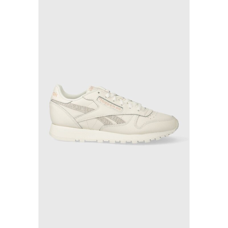 Kožené sneakers boty Reebok CL Leather béžová barva