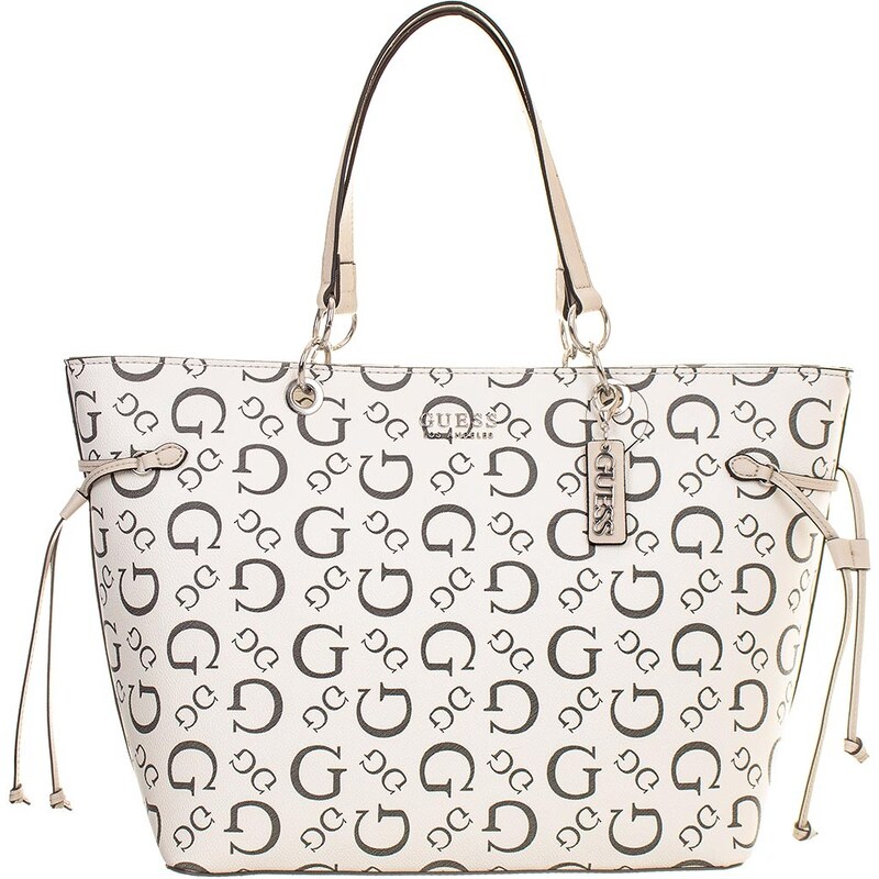 Guess dámská velká kabelka s monogramem v barvě cement