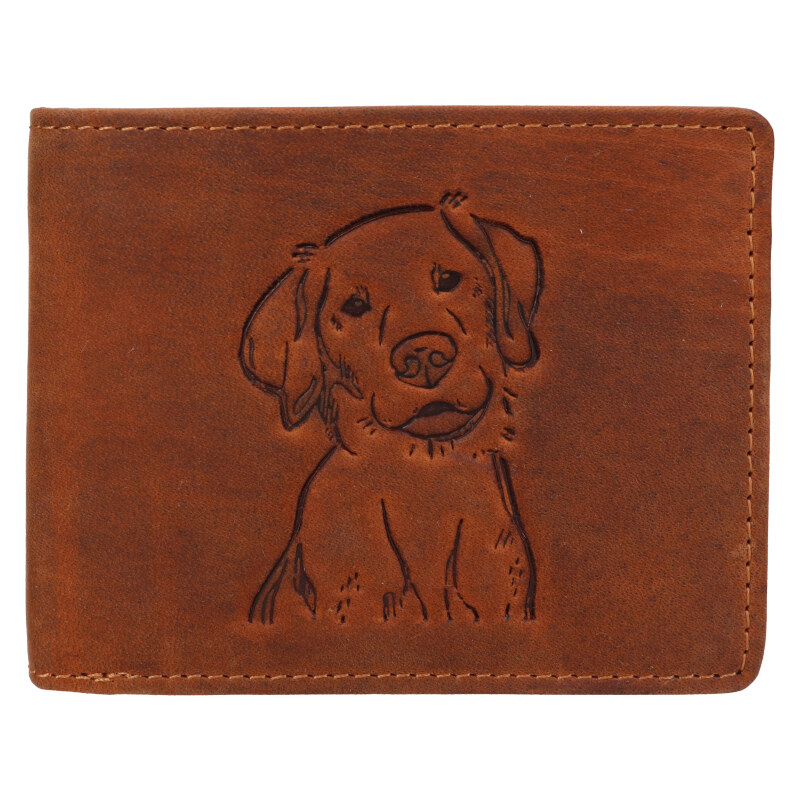Lagen Pánská kožená peněženka 266-6535 pes - hnědá