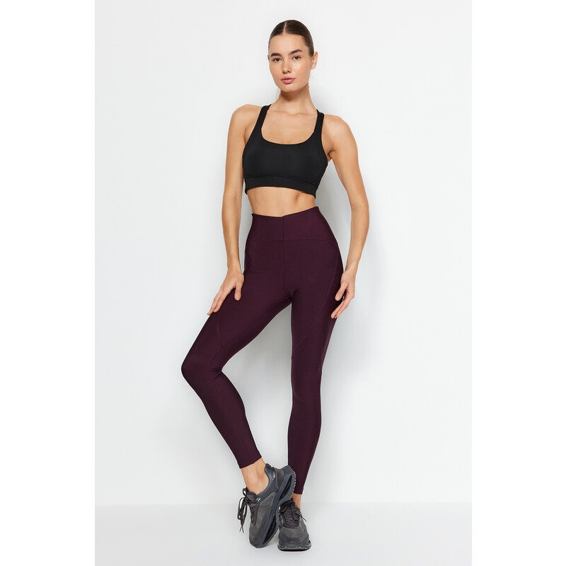 Trendyol Dark Damson Compression Full Length Knitted Sports Leggings