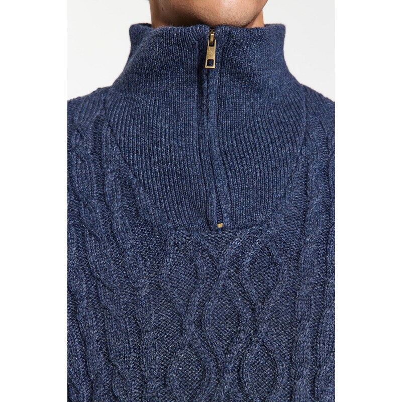 Trendyol Indigo Regular Fit Zippered Half Turtleneck Knitwear Sweater