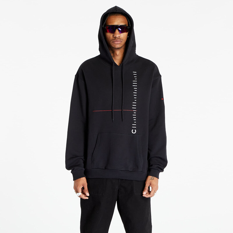 Pánská mikina FRED PERRY x RAF SIMONS Printed Hooded Sweatshirt Black