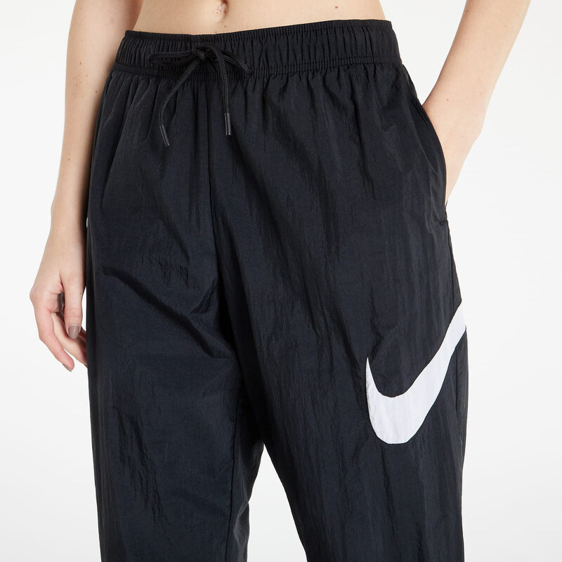 Dámské šusťákové kalhoty Nike NSW Essential Woven Medium-Rise Pants Hbr Black/ White