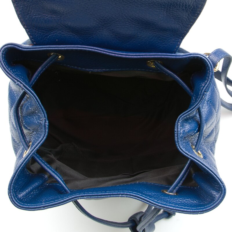 Blaire Kožený prošívaný batůžek Lauren modrý