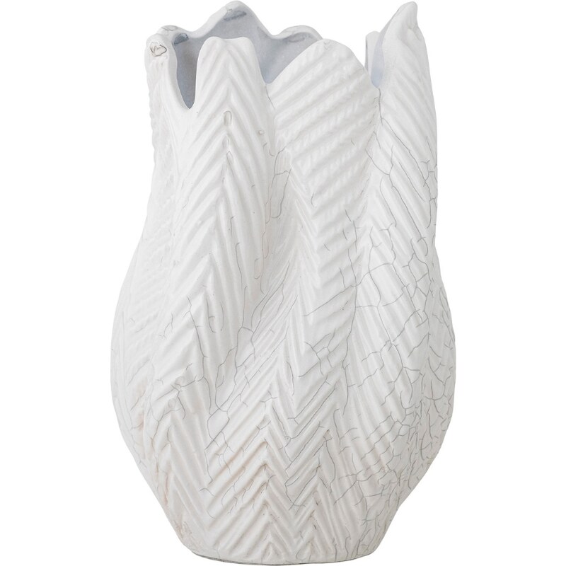 Bílá kameninová váza Bloomingville Besa 17 cm