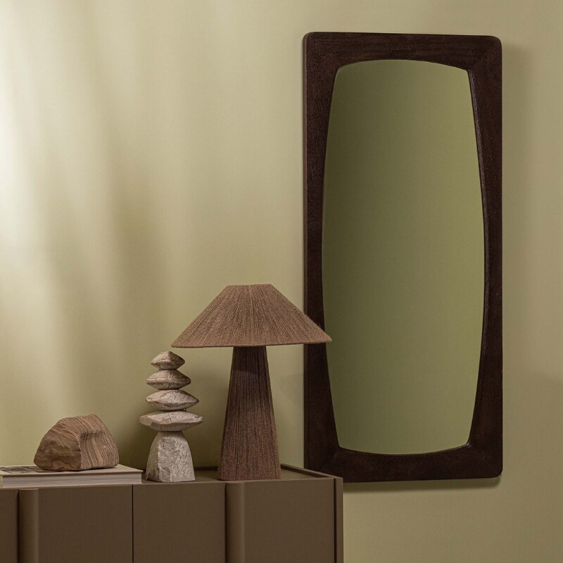Hoorns Ořechové masivní nástěnné zrcadlo Becks 113 x 53 cm