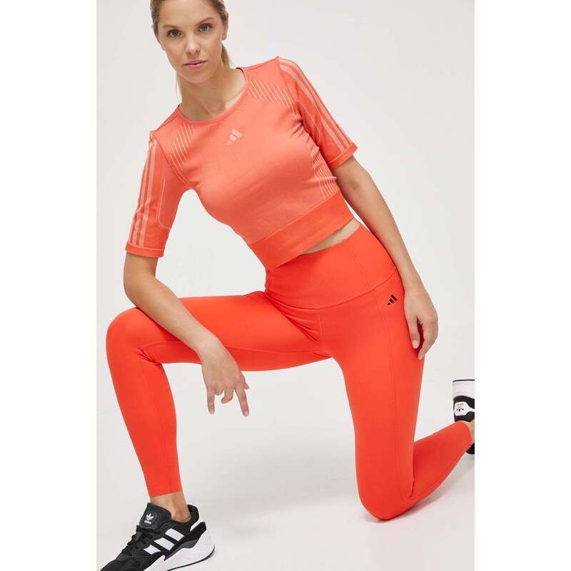 Tréninkové legíny adidas Performance Optime Power oranžová barva, hladké