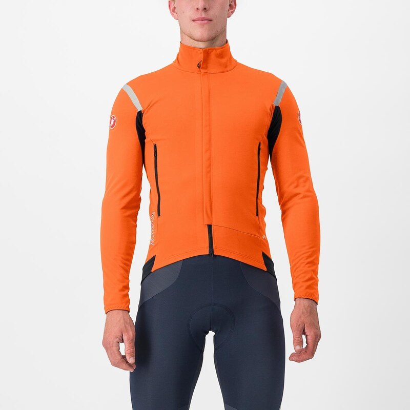 Castelli - zateplená bunda perfetto ros 2 red orange/dark gray