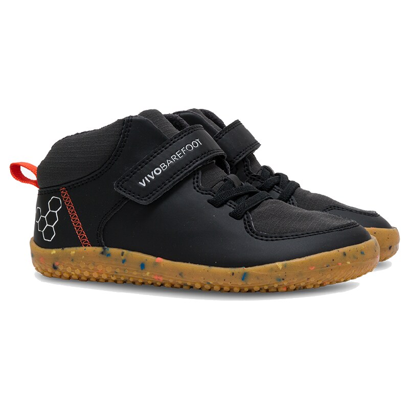 Vivobarefoot PRIMUS LUDO HI PRESCHOOL OBSIDIAN - 25