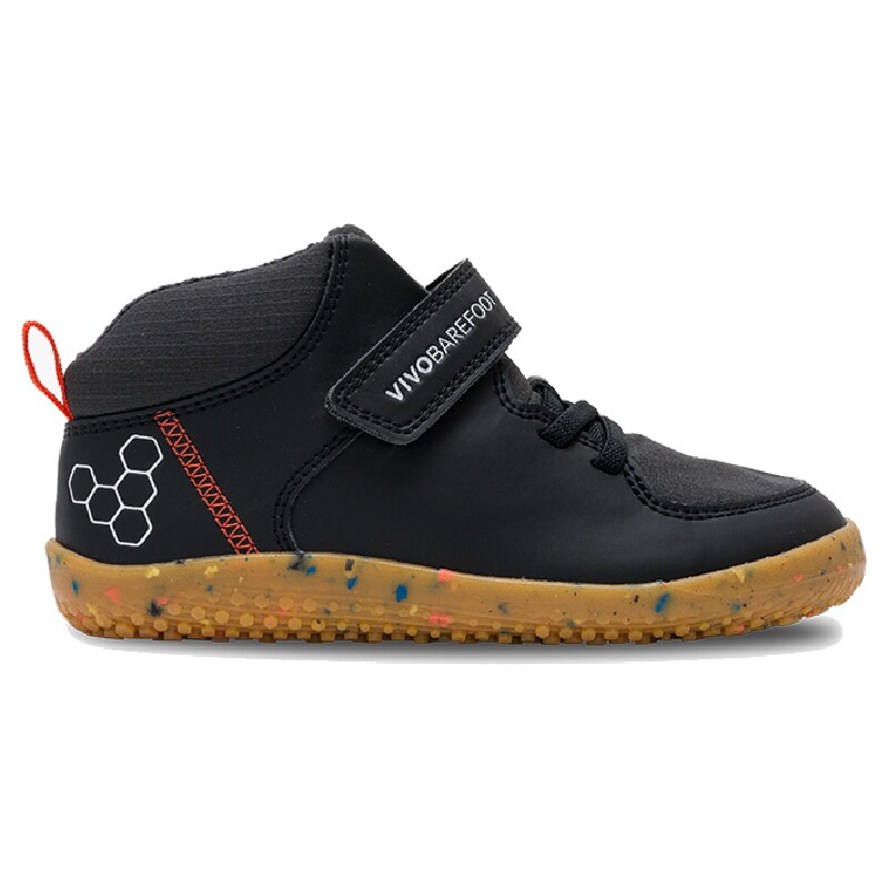 Vivobarefoot PRIMUS LUDO HI PRESCHOOL OBSIDIAN - 25