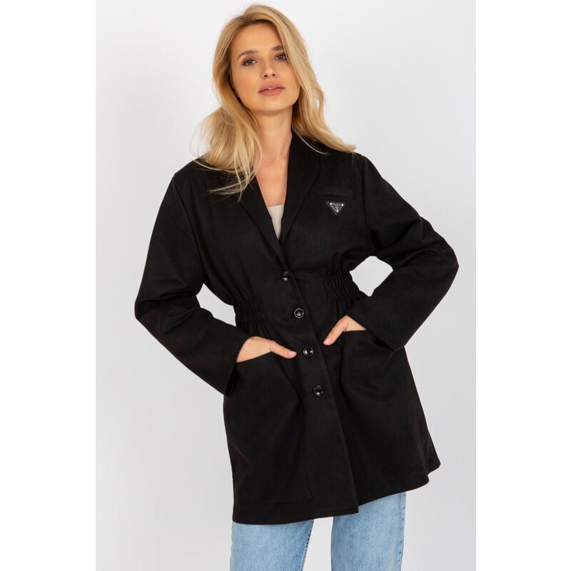 MladaModa Dámský kabát ve stylu saka model 12819 černý