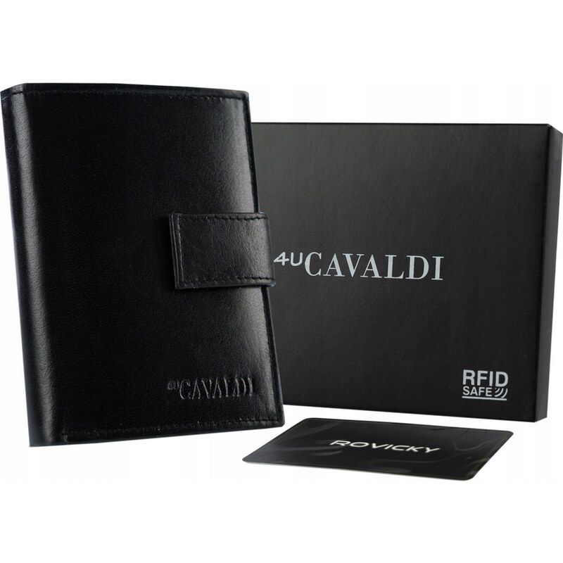 BASIC 4U Cavaldi Černá peněženka s kapsou na zadní straně B040 86062079