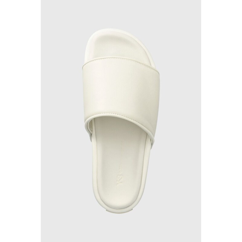 Kožené pantofle adidas Originals Y-3 Slide bílá barva, FZ6402-white