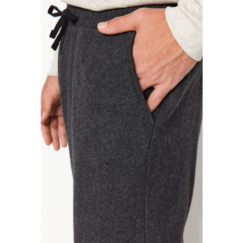 Trendyol Anthracite Comfort Fit Woven Pajama Bottoms