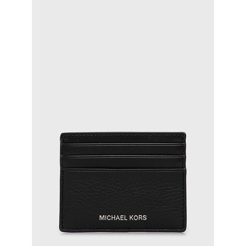 Kožené pouzdro na karty Michael Kors pánský, černá barva