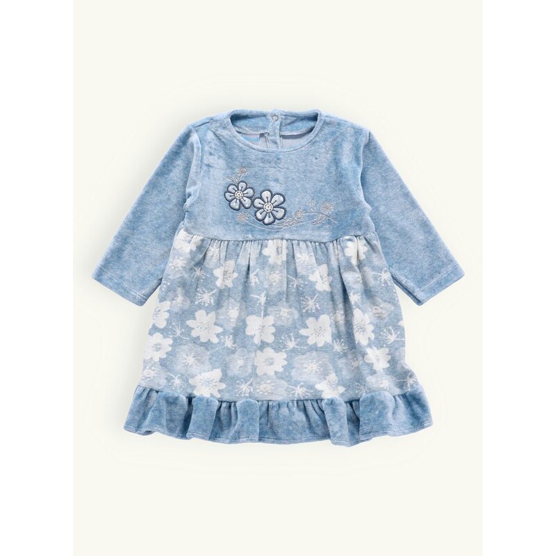 MODOVO Dětské elegantní šaty KVĚTINKA světle modré